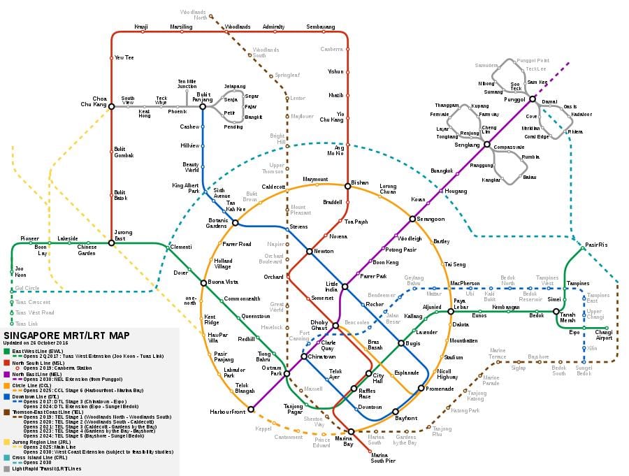 smrt ರೈಲು ನಕ್ಷೆ