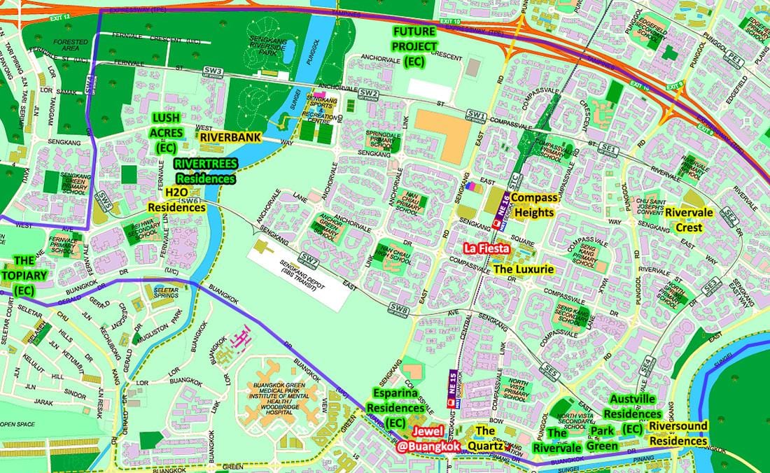 ನಕ್ಷೆ Sengkang ಸಿಂಗಪುರ್