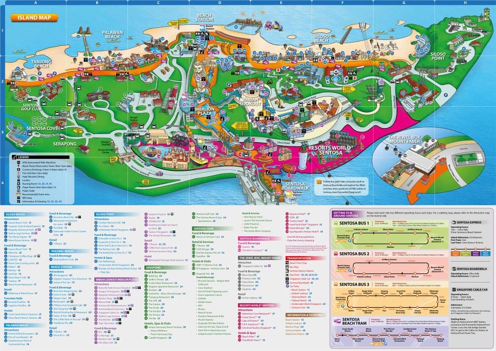 sentosa ನಕ್ಷೆ ಆಕರ್ಷಣೆಗಳು